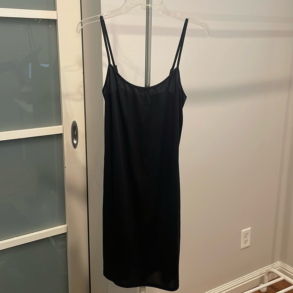 ABS Black Slip, Black Slip Dress Undergarment With Adjustable Straps